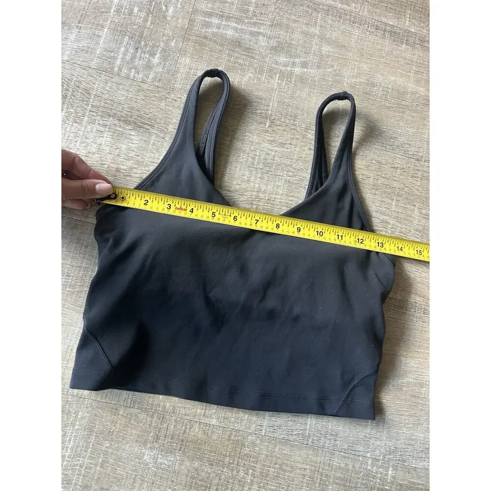 Lululemon Align Tank Top Womens 6 Black Built In Bra Yoga Crop Removable Pads